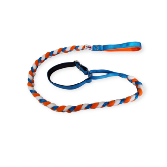 Leash, fleece (blue/orange)